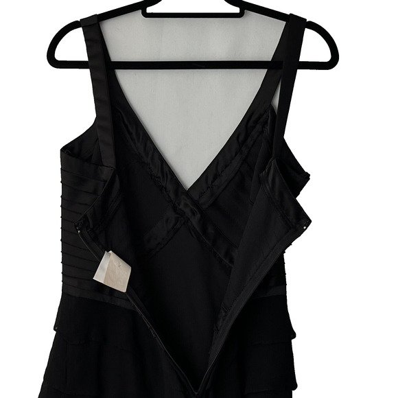 Womens Size 10  Dress  Glam Dark Fairy Cocktail Evening Black Silk Ruffles - Picture 6 of 12